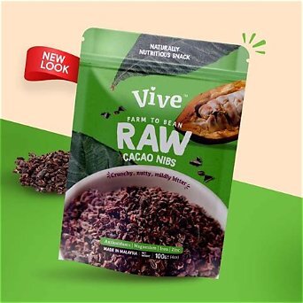CA260826 - A5-VIVE Organic Raw Cacao Nibs - Premium Quality Superfood Delight | 有機原味可可粒 (100g)-EXP: 4月27年-7月27年