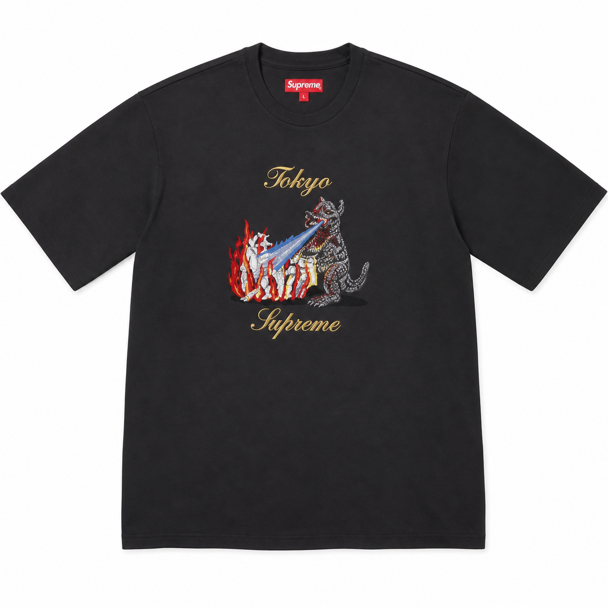 Supreme 東京限定怪獸短踢 黑 XL