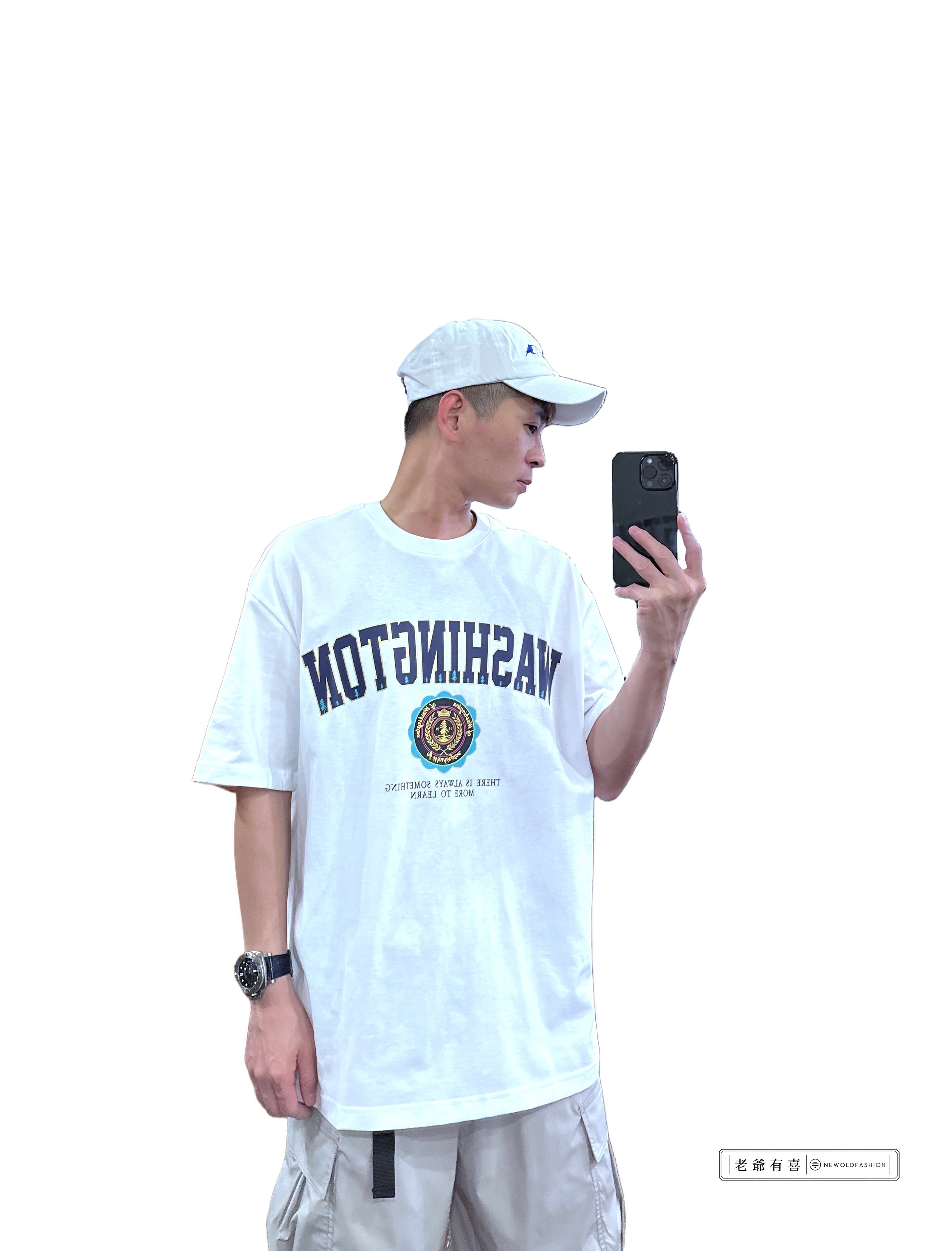 『新品上市』重磅燙金桂冠短T(NOF23052418)-白