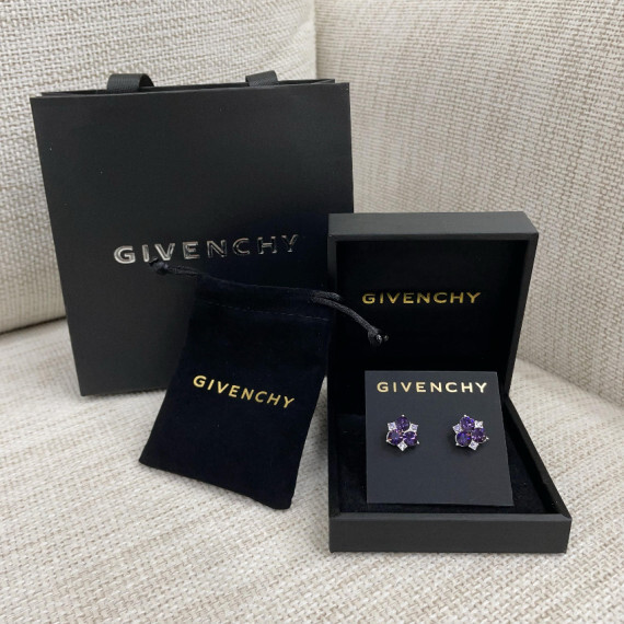 包郵優惠 Givenchy 紫羅蘭水晶耳環 -紫色 #2607
