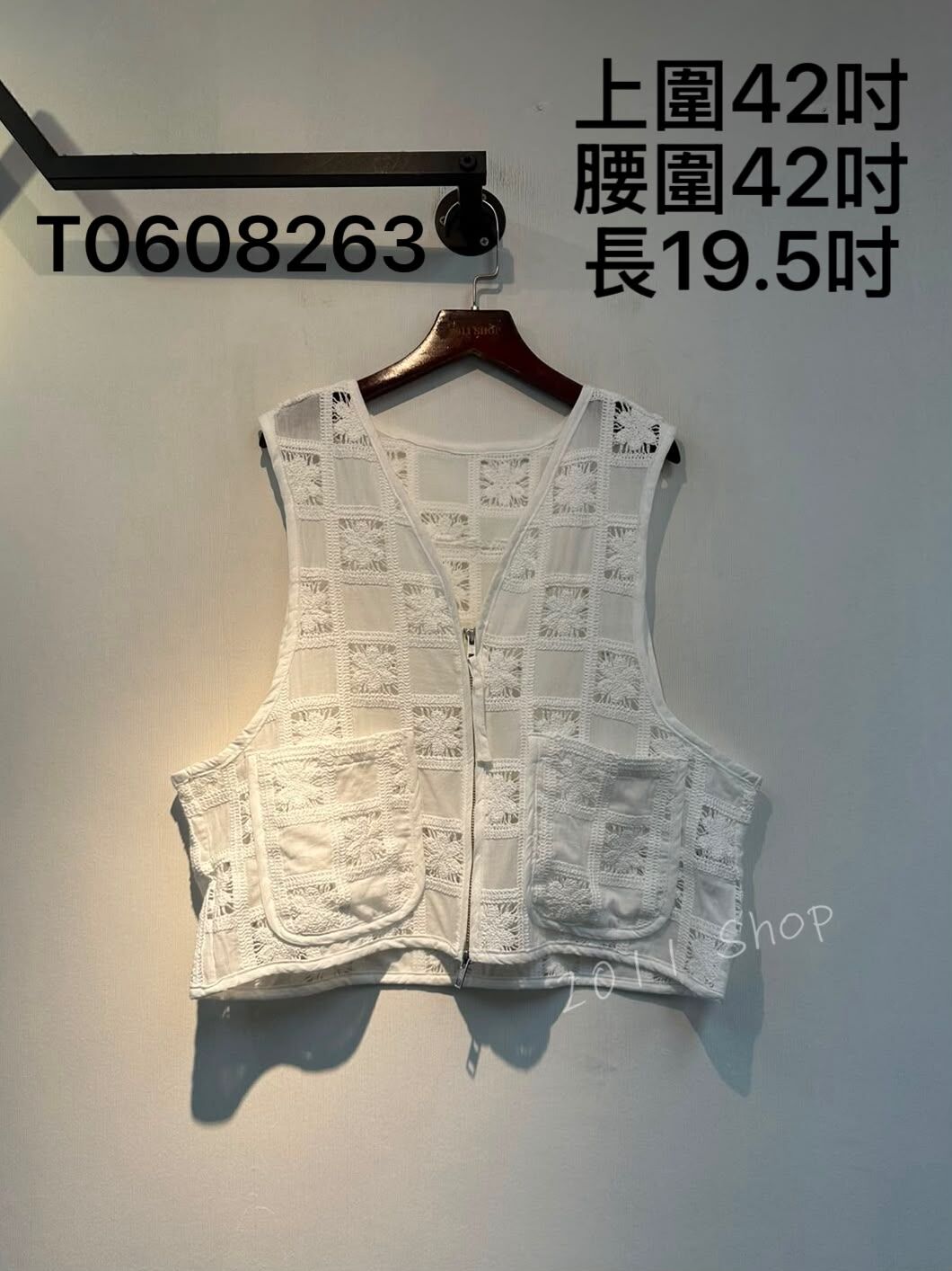 出口日本高質YKK拉鍊格紋背心  上圍42吋 腰圍42吋 長19.5吋  T0608263