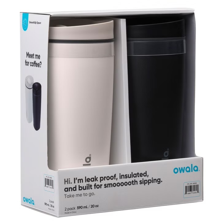 美國Costco限定｜Owala SmoothSip Slider保溫隨行杯20oz 1+1組合
