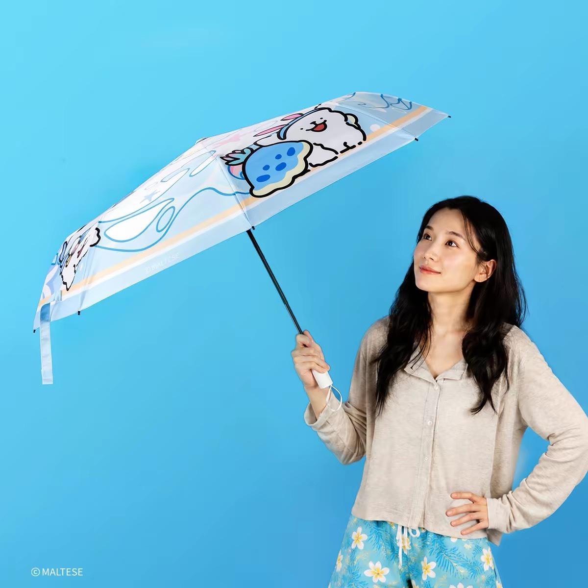 正版授權 線條小狗 MALTESE 海底系列 周邊 晴雨 兩用 折疊傘