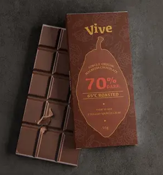 CA260826 - A11-VIVE Artisanal 70% Dark Chocolate with Low-Temperature Roasting 70%低溫烘焙黑巧克力55g-EXP: 3月27年