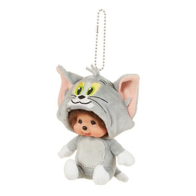 Monchhichi x Tom and Jerry 蒙奇奇 湯姆貓 吊飾 側面特寫照
