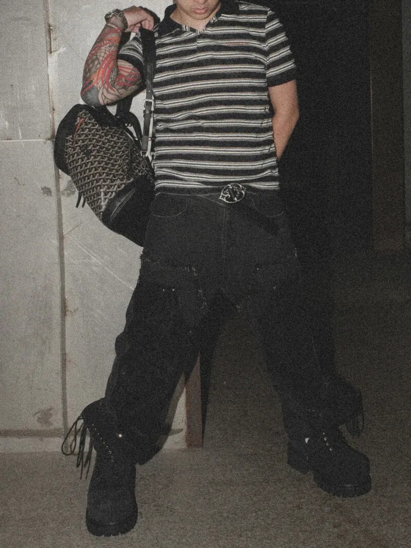 Orphans Club 限定款 馬海毛 刺繡 字體 Logo 條紋 Polo領 合身 短袖