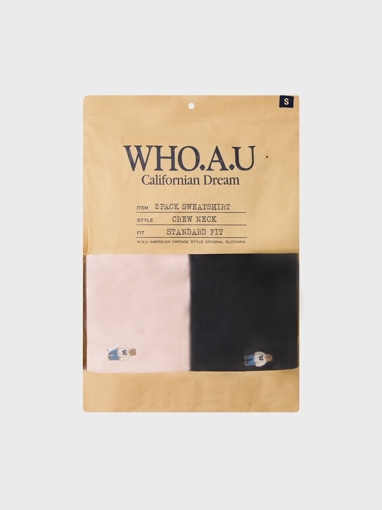 【預購】WHO.A.U KRD082651 Steve 圓領衛衣 (2件裝)