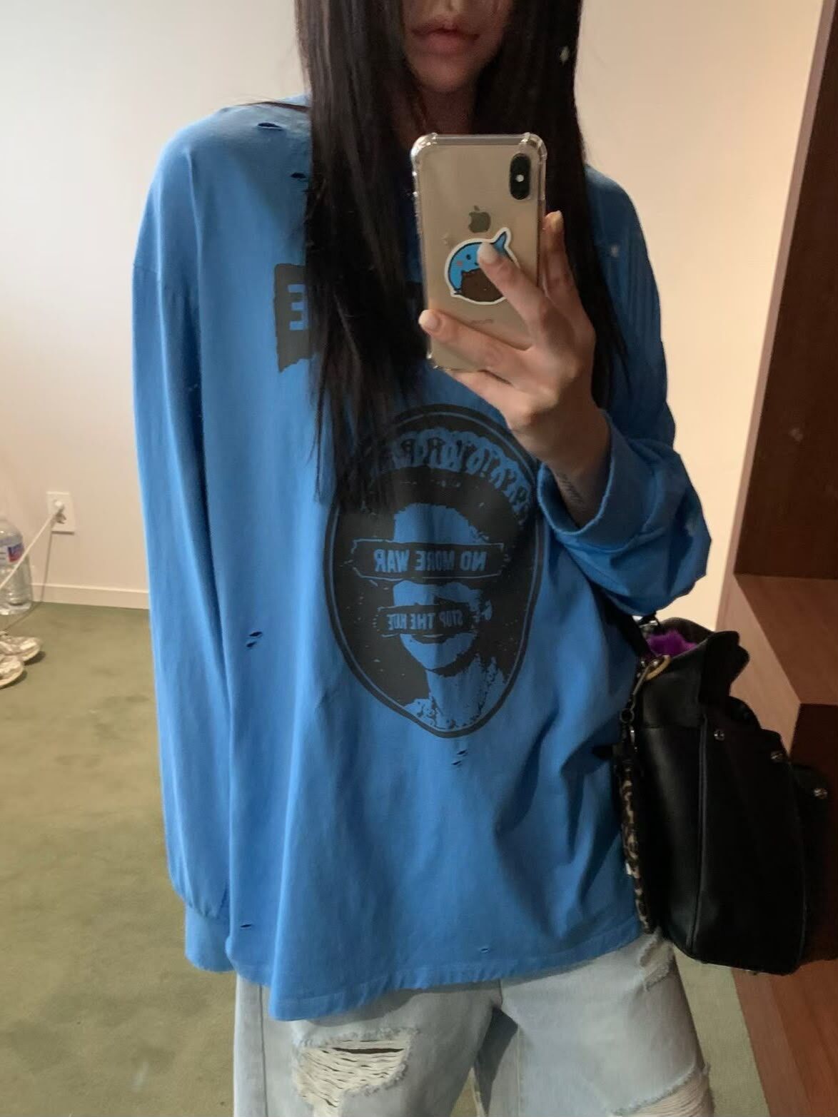 英文字圖案爛短袖Tee(女裝) Okie-007T