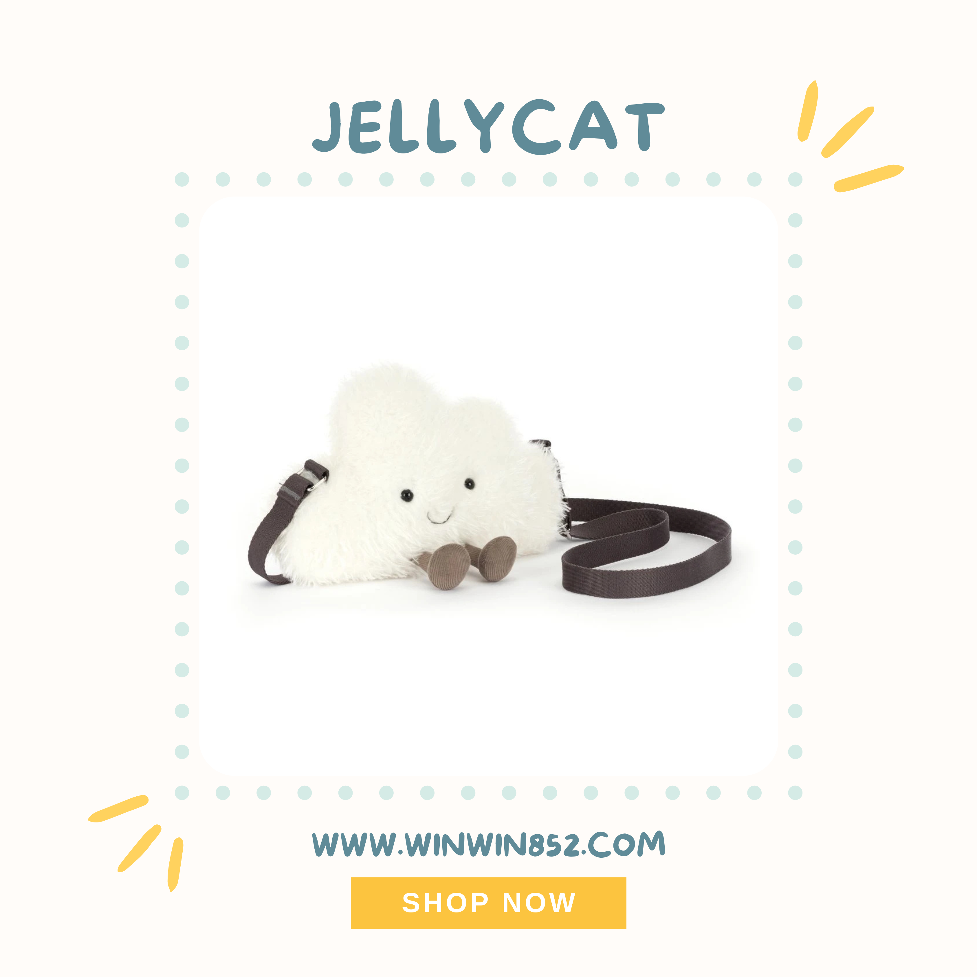 Jellycat Amuseables Stratto Cloud Shoulder Bag