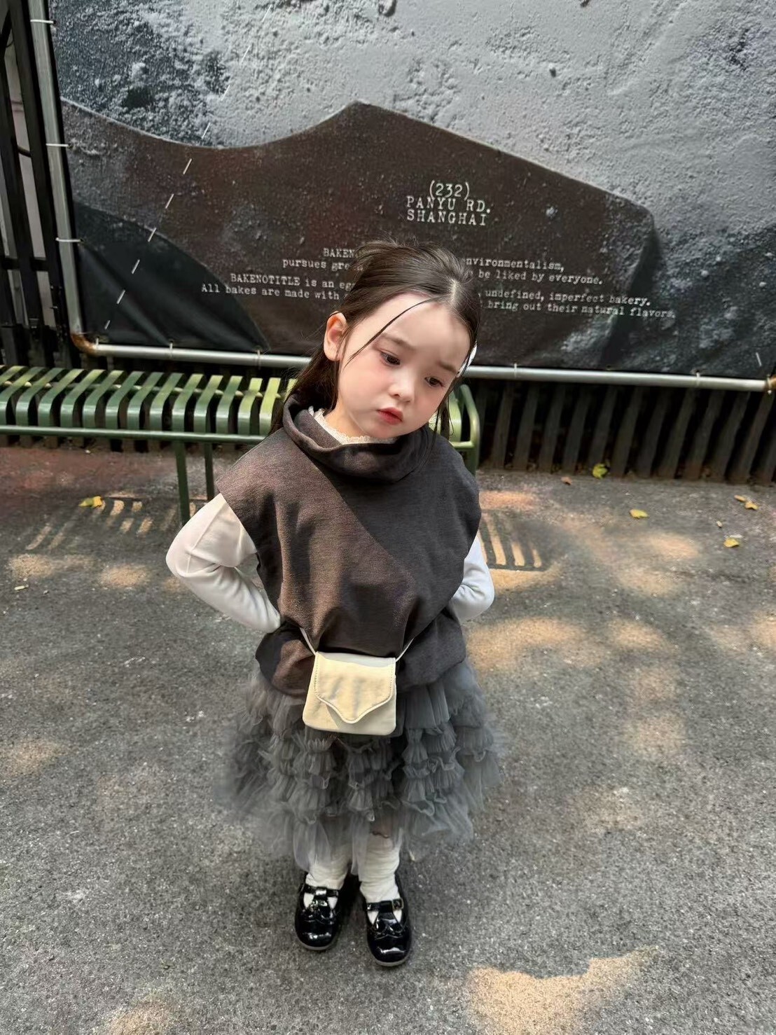 暮灰蛋糕紗裙