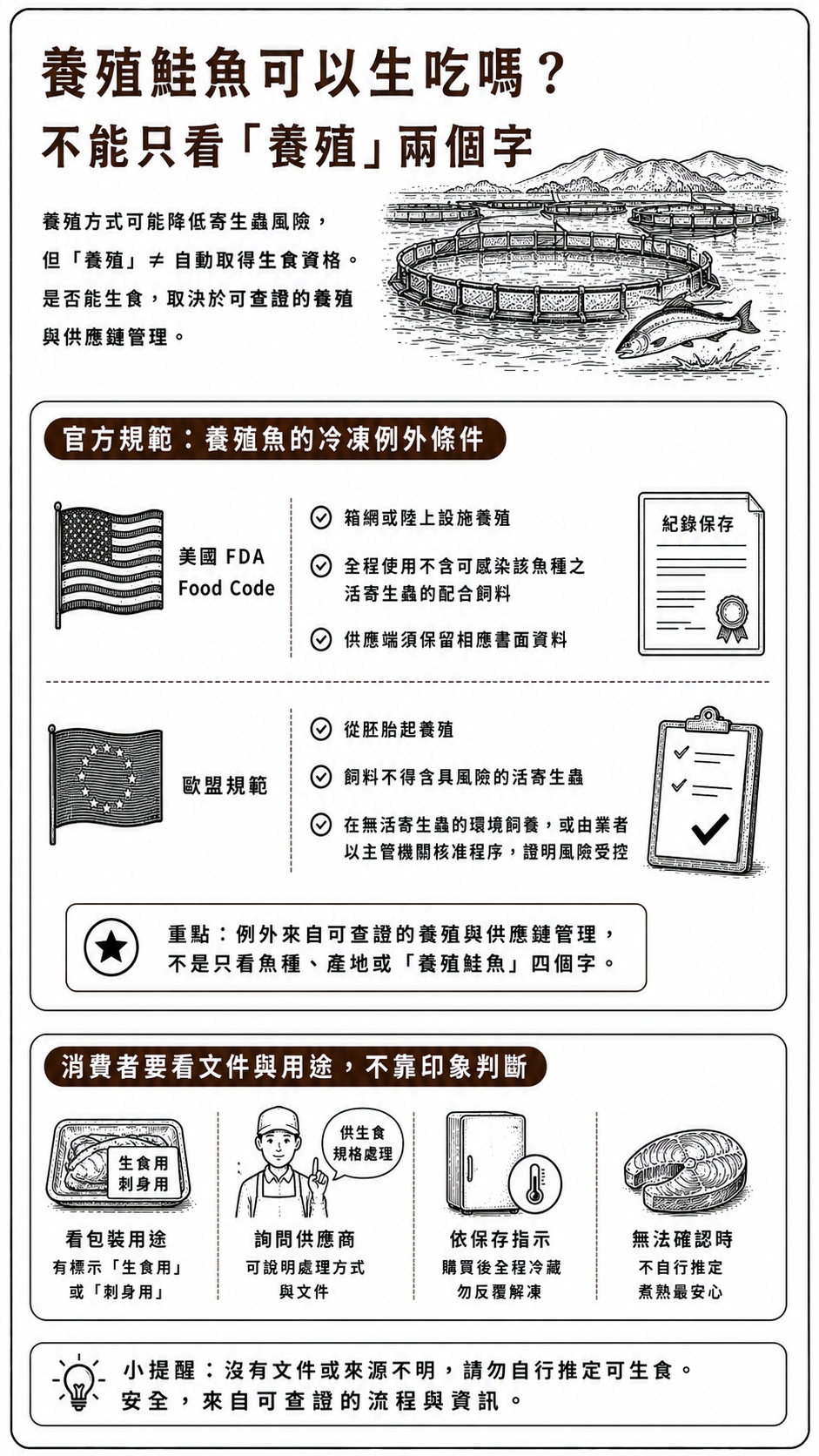 養殖鮭魚可以生吃嗎?