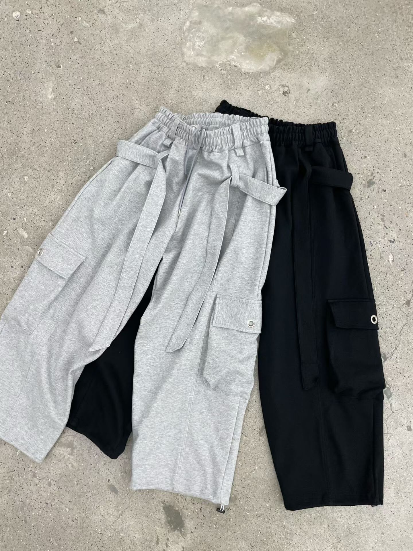 淨色工裝可束腳鬆身褲 Easy-123P