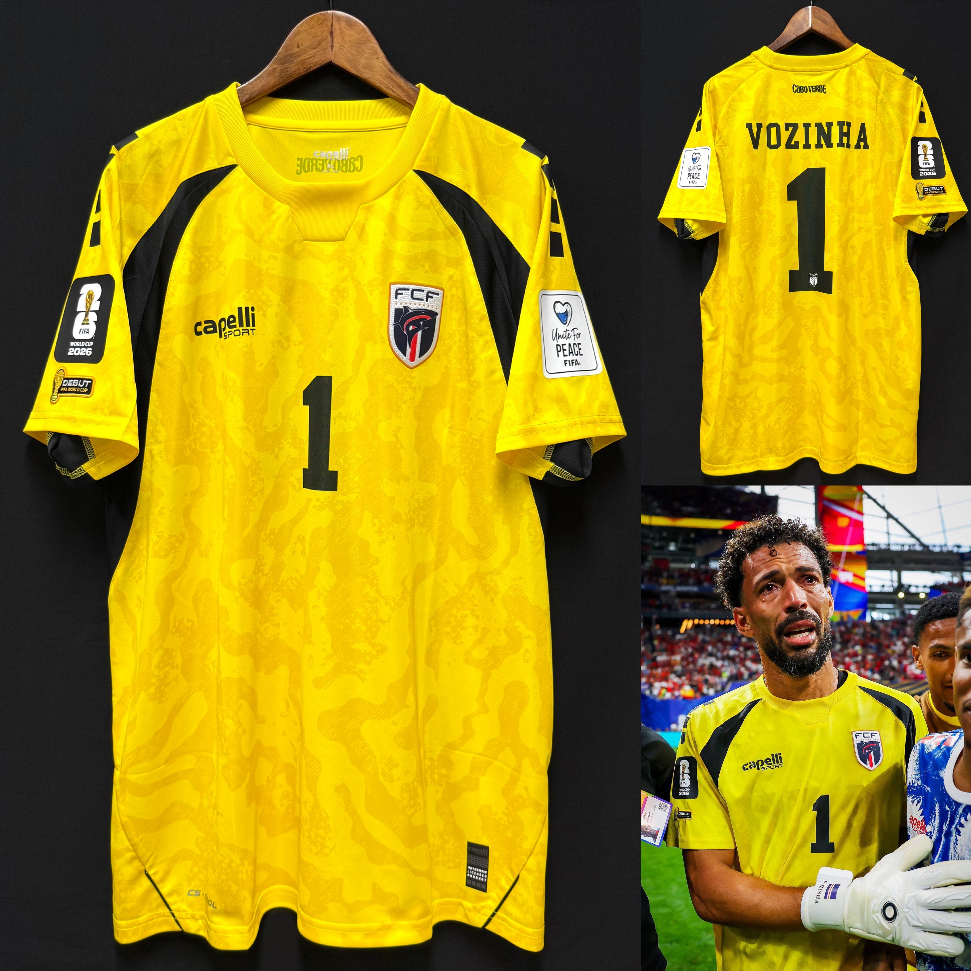 (BNWT) Cabo Verde 2026 FIFA World Cup Capelli Goalkeeper Shirt #1 VOZINHA