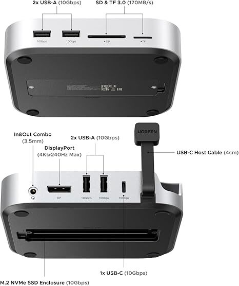 Ugreen 11in1 USB-C Docking Station 8K 10Gbps (UG-CM841-65487)