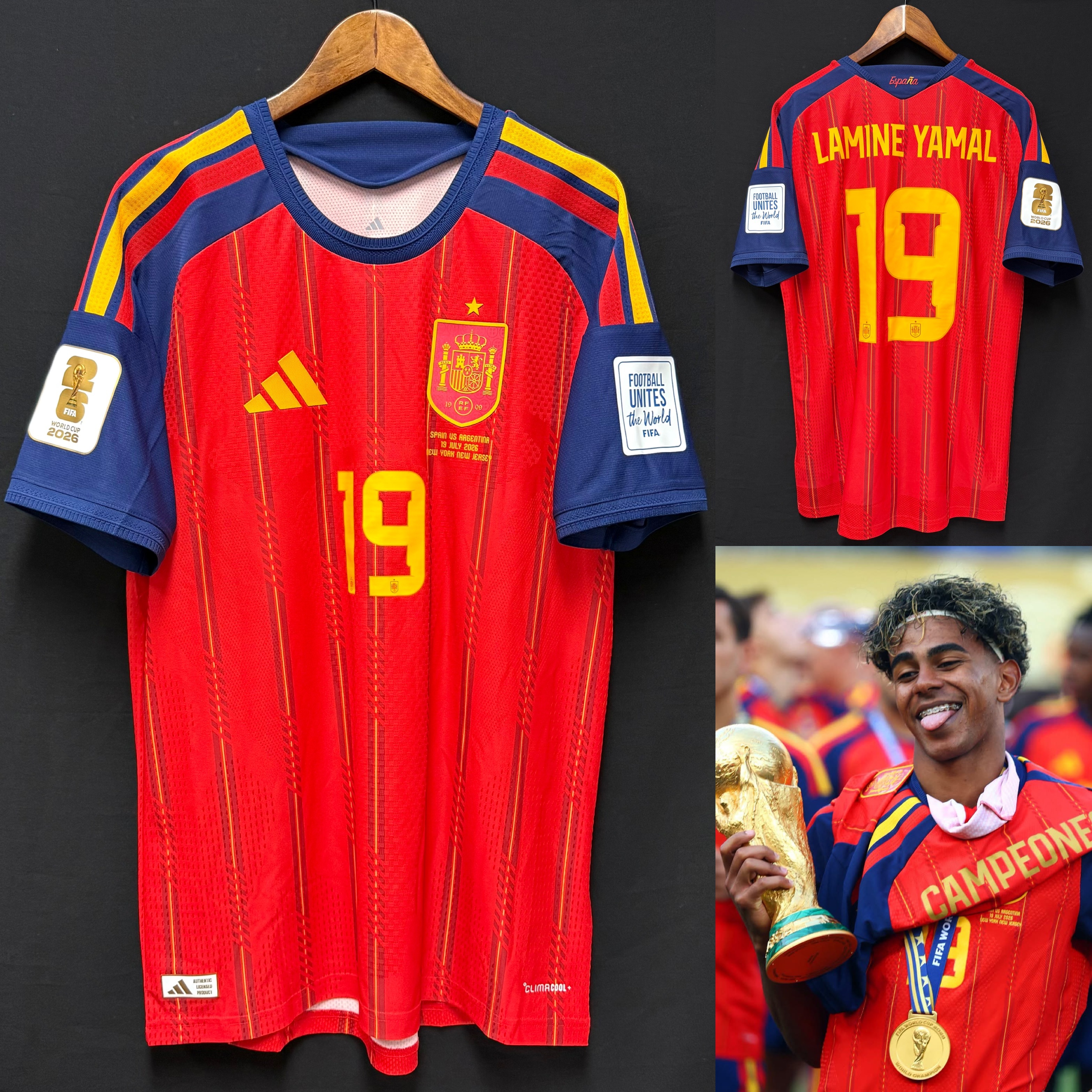 (BNWT) Spain 2026 FIFA World Cup Final Adidas Authentic Player Shirt #19 LAMINE YAMAL