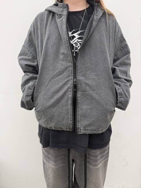 洗水暗格紋連帽拉鍊外套 GLAMOUR-188JK