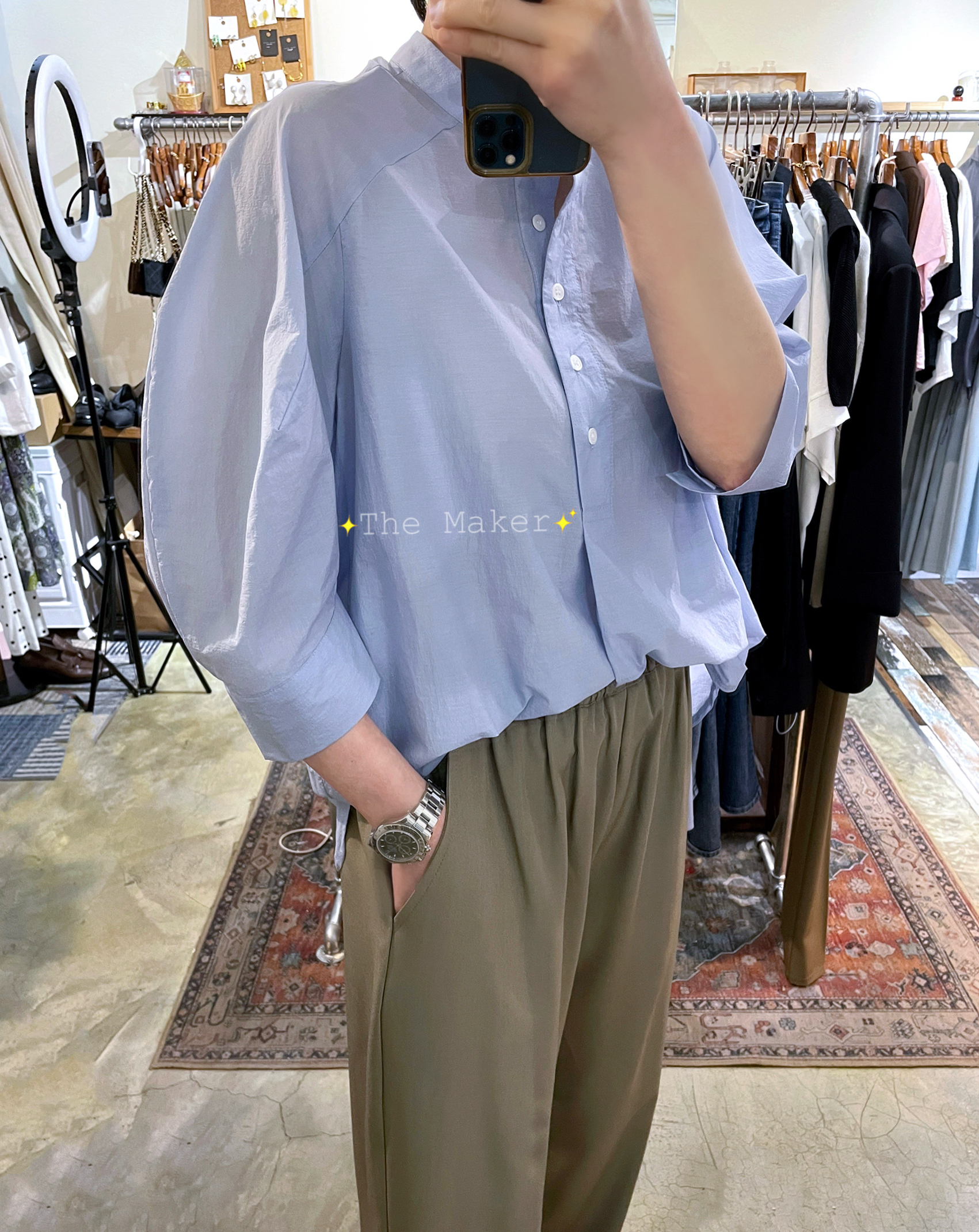 💜 立體泡泡袖恤衫 🩵