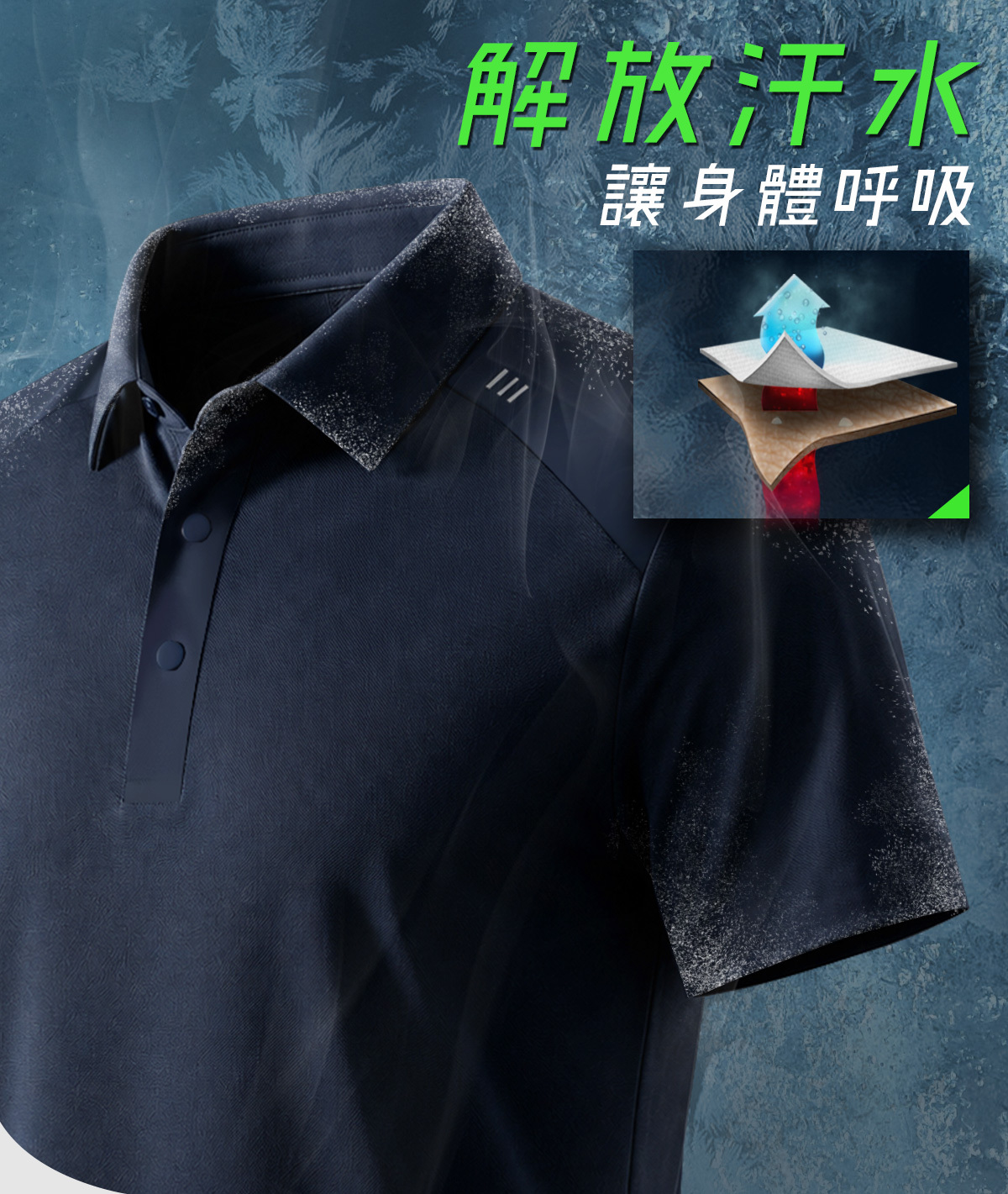 穩型機能短袖 POLO涼爽快乾
