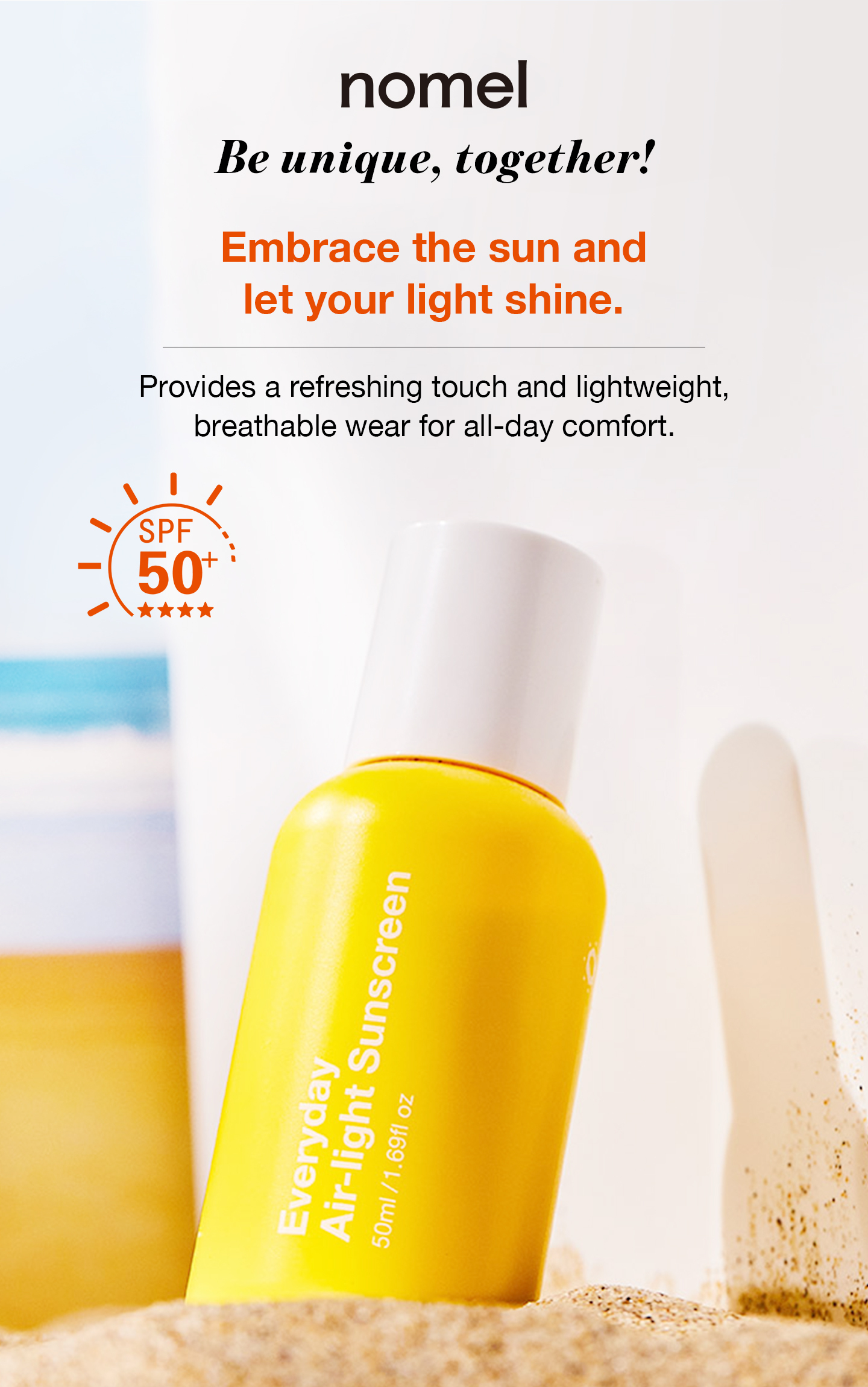 nomel Everyday Air-light Sunscreen lightweight sun primer key features overview