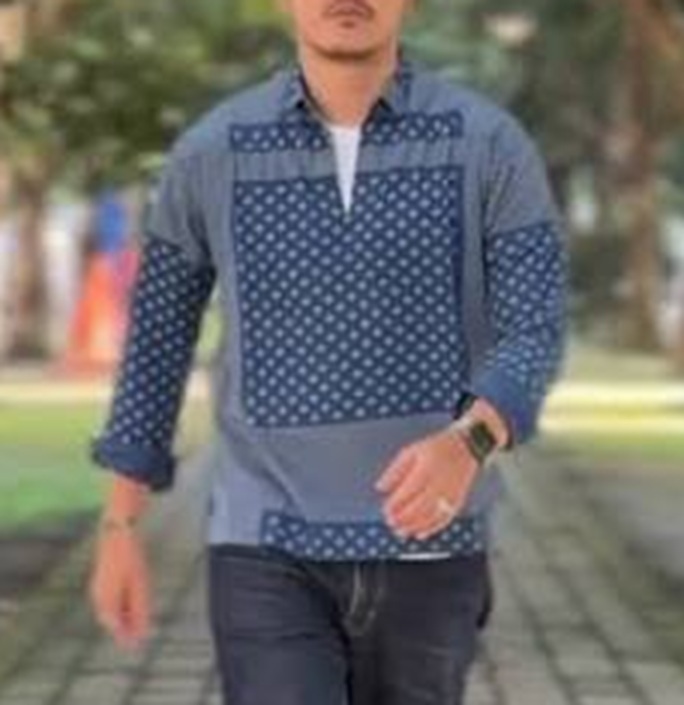 VISVIM KERCHIEF DOTS TUNIC SHIRT LS (( CONDITION: A )) 中古美品 - INDIGO SIZE 1 PRE ORDER ITEM (預訂中)