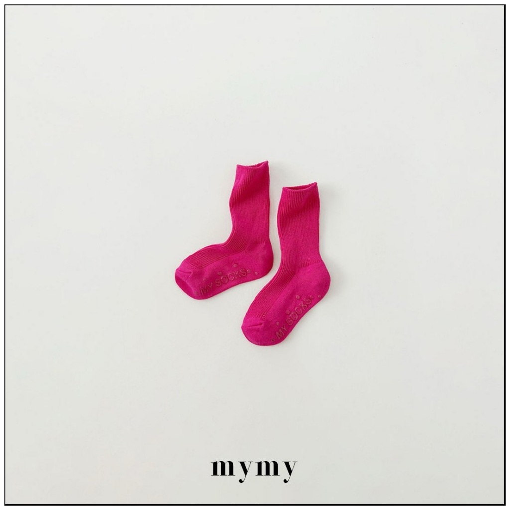 正韓秋Mysocks  粉色中筒襪兩入一組)