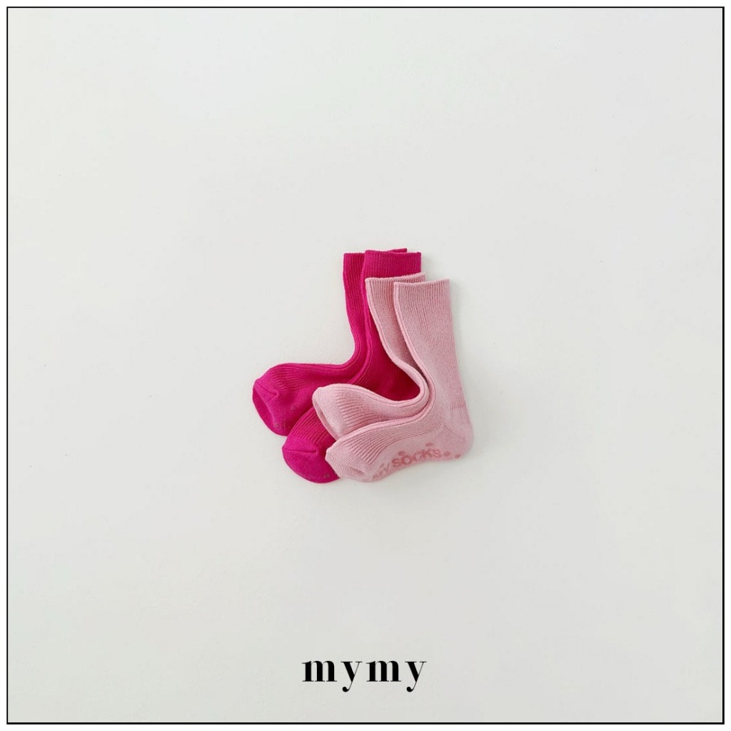 正韓秋Mysocks  粉色中筒襪兩入一組)