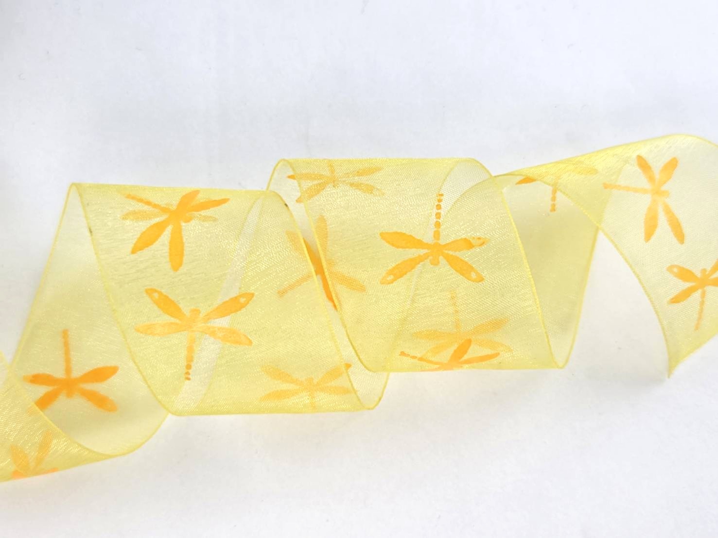 Dragonfly/orange Organza/38mm