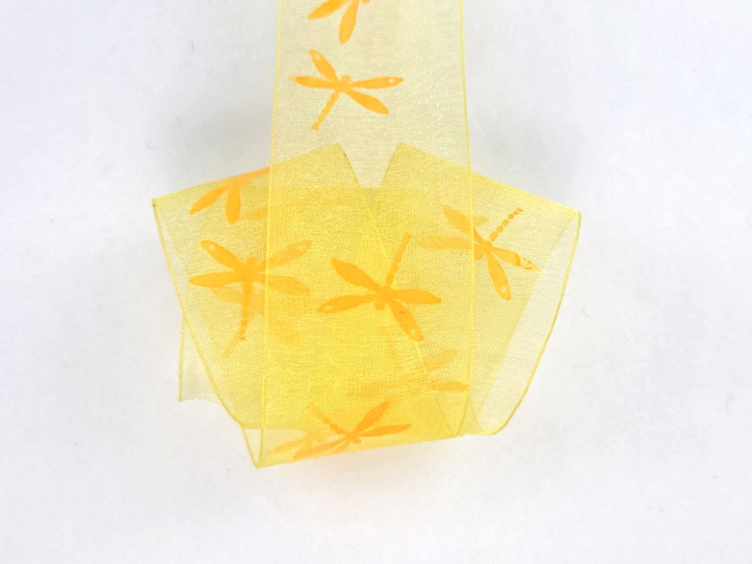 Dragonfly/orange Organza/38mm