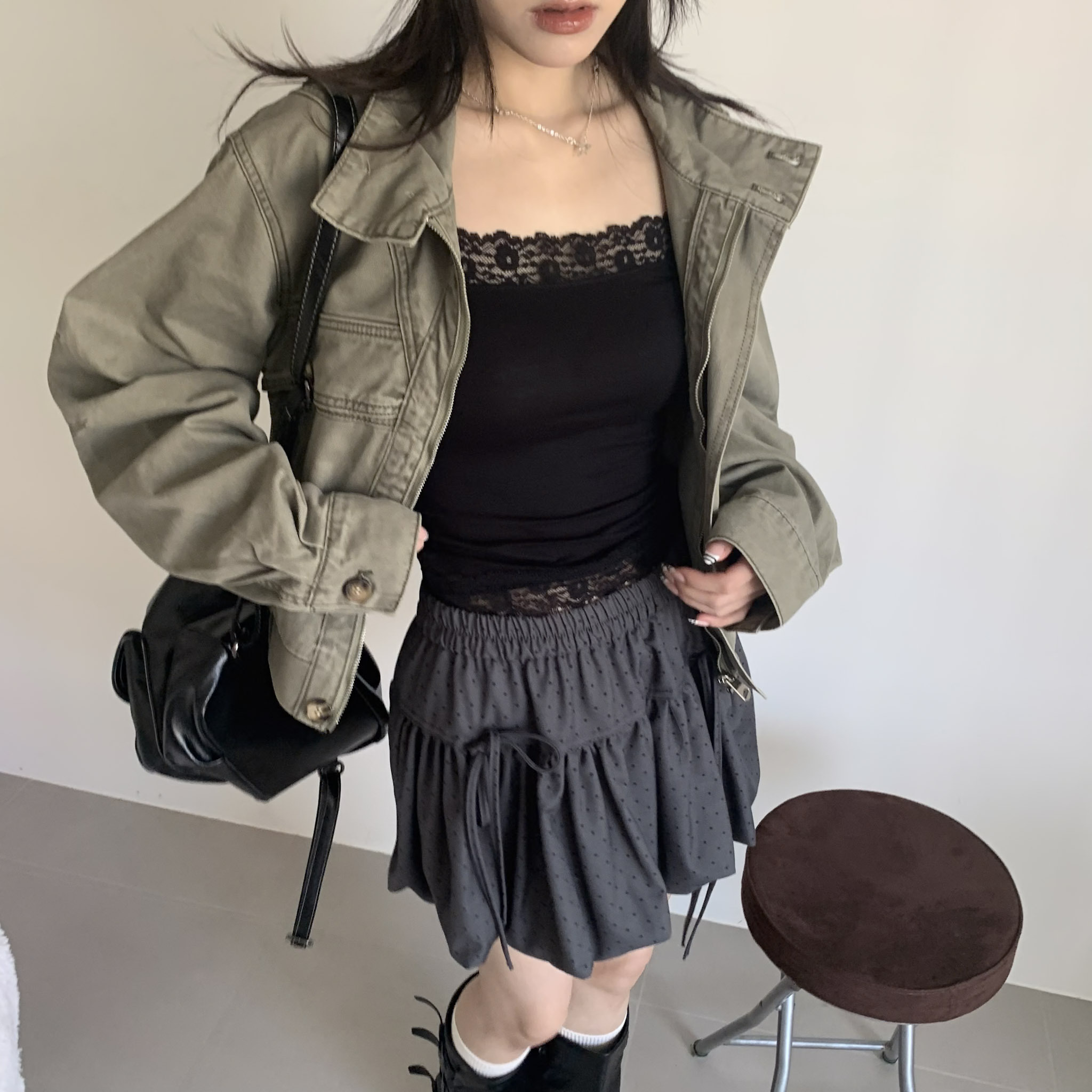 ISA_低調又迷人! 一件多穿法蕾絲花邊吊帶_66051