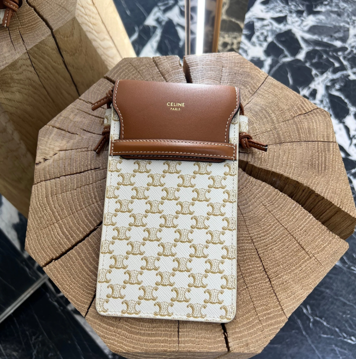 LYS02388 Celine Phone Pouch with flap Triomphe Canvas