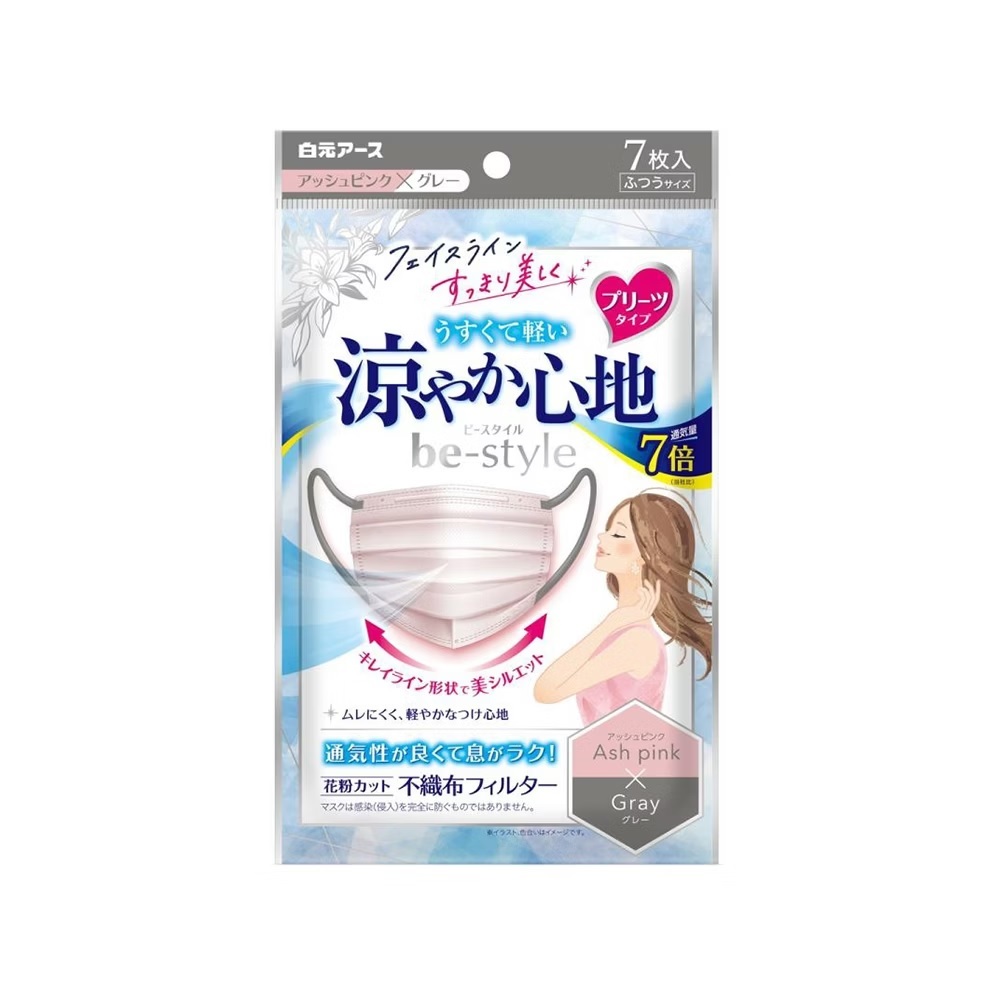 涼感透氣舒適口罩7枚/粉色