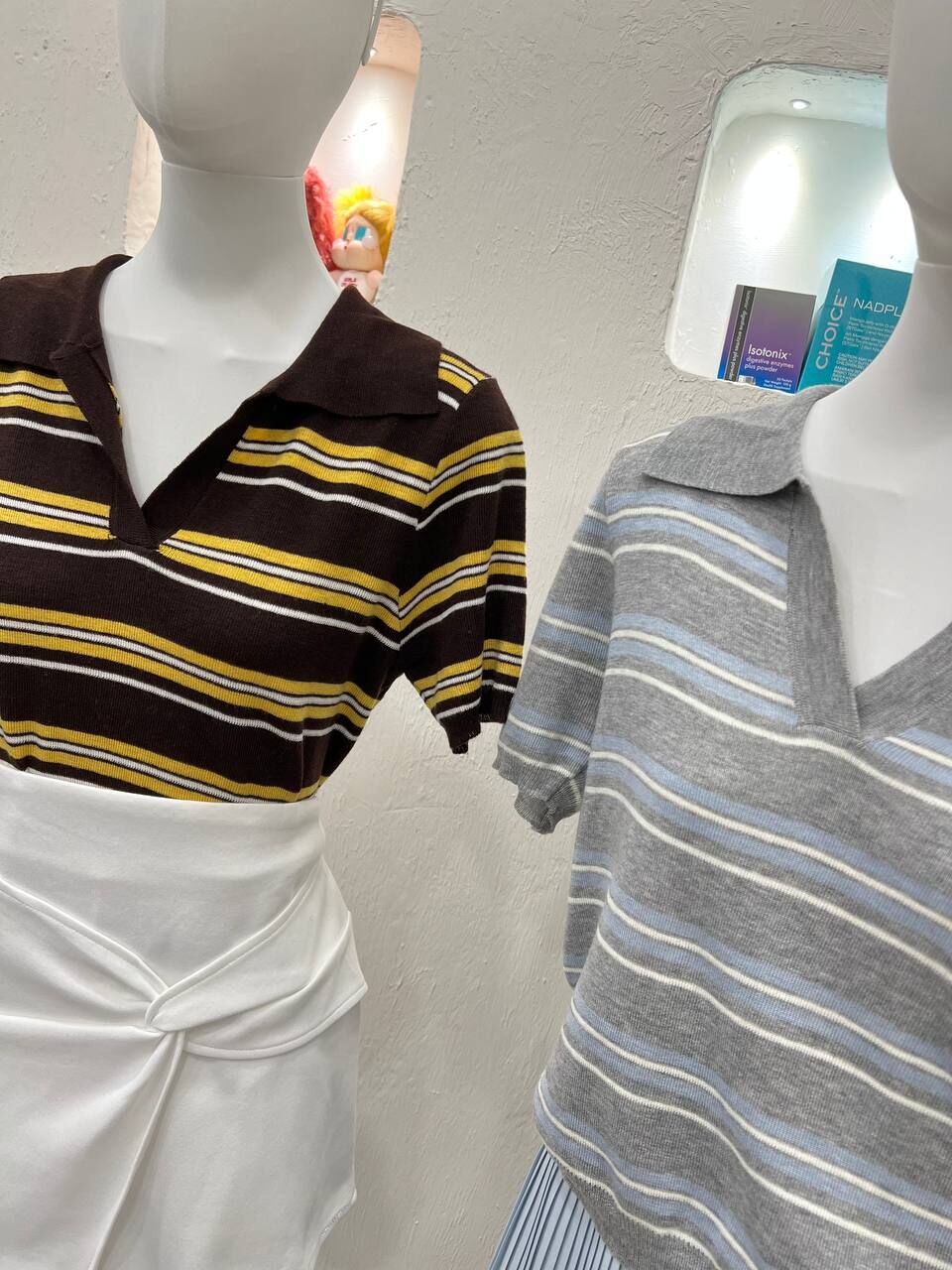 Big Stripe Collar Vneck