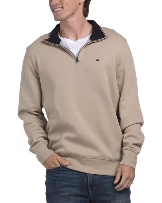 【預購】TOMMY HILFIGER H082756 Bill 男裝半拉鏈立領衛衣 (米色)