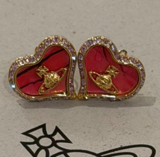 LYS02311 Vivienne Westwood 琉璃心形耳環