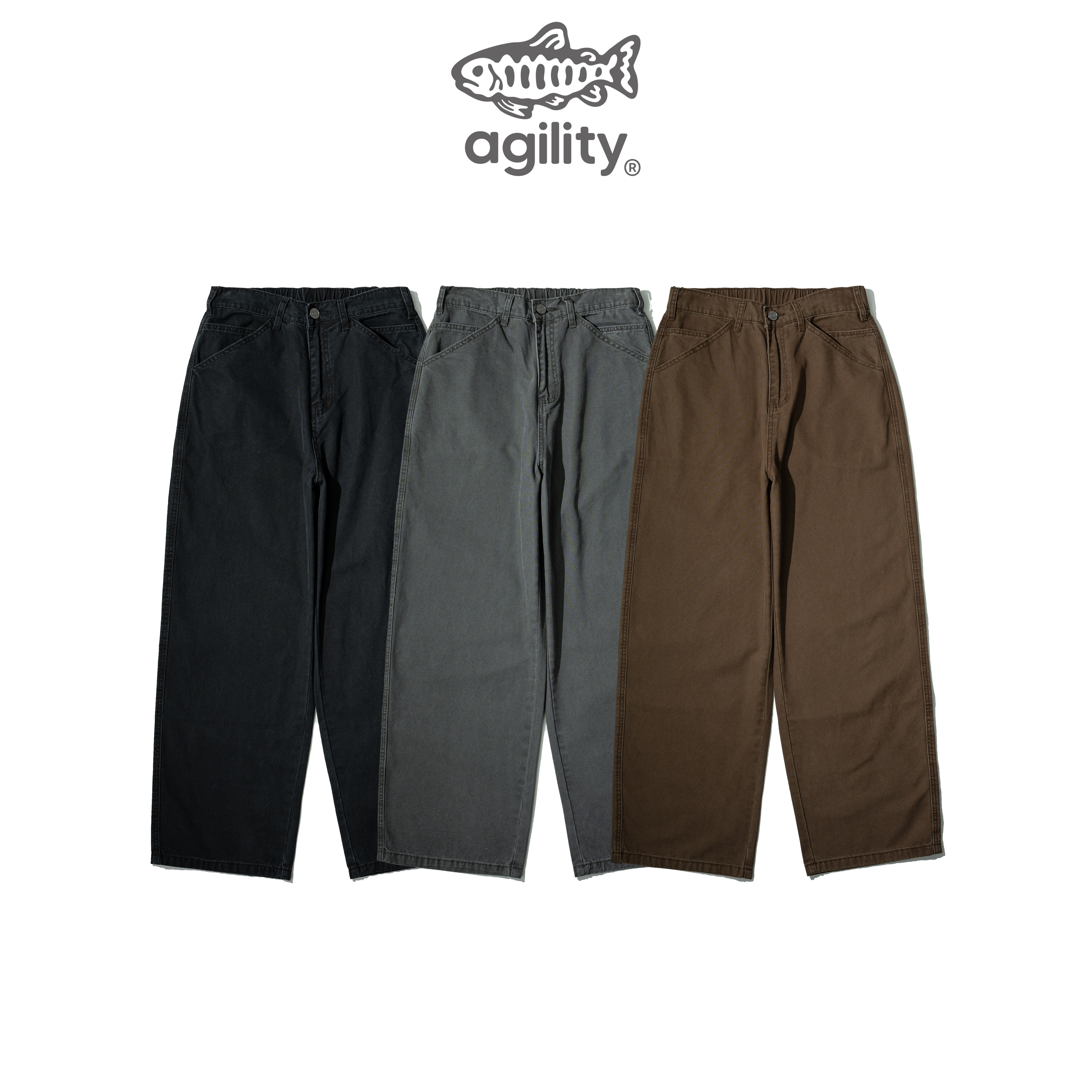 AGILITY Washed Canvas Straight Pants 水洗帆布棉 直筒長褲 [BD-P1]