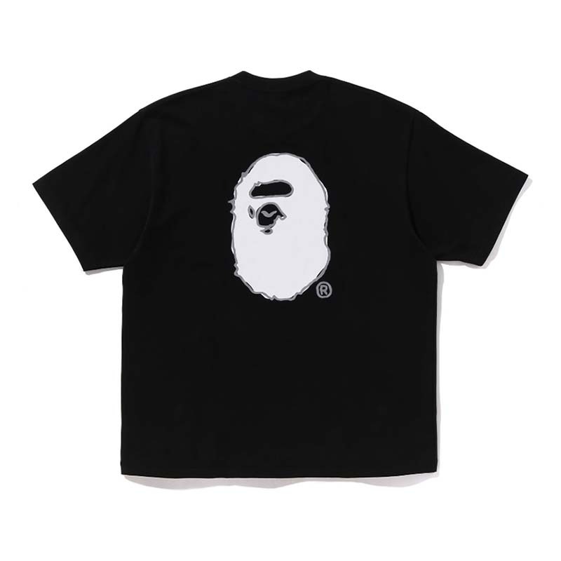 BAPE HAND DRAW LOGO RELAXED FIT TEE 手繪框猿人 短袖 短T 黑色 RAY-144 [台灣現貨]