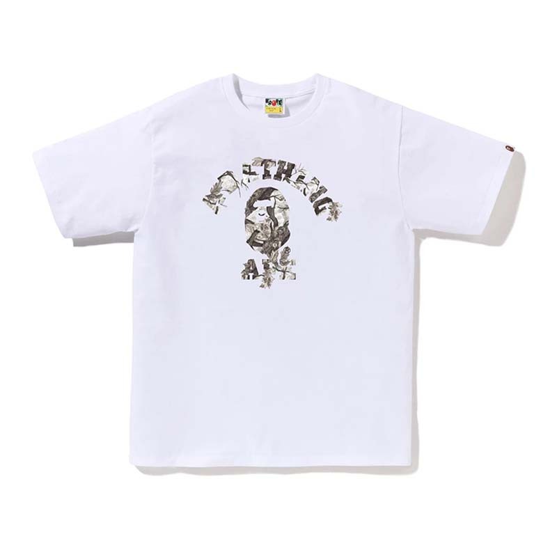 BAPE TREE EDGE CAMO COLLEGE TEE 枯木大學字 猿人 短袖 短T 白色 RAY-150 [台灣現貨]