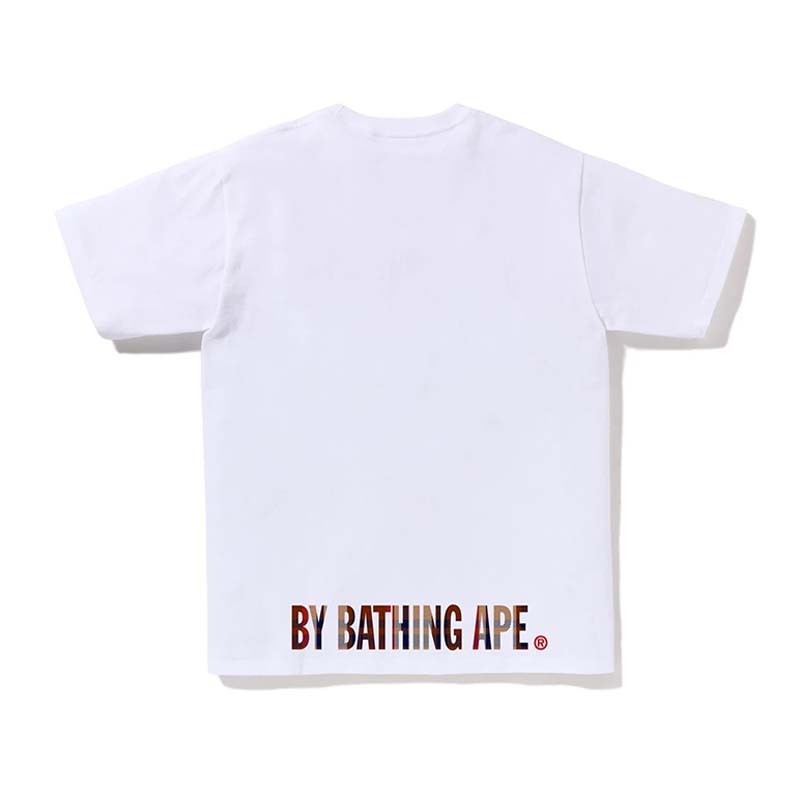 BAPE CHECK APE FACE TEE 紅格紋 猿人 短袖 短T 白色 RAY-151 [台灣現貨]