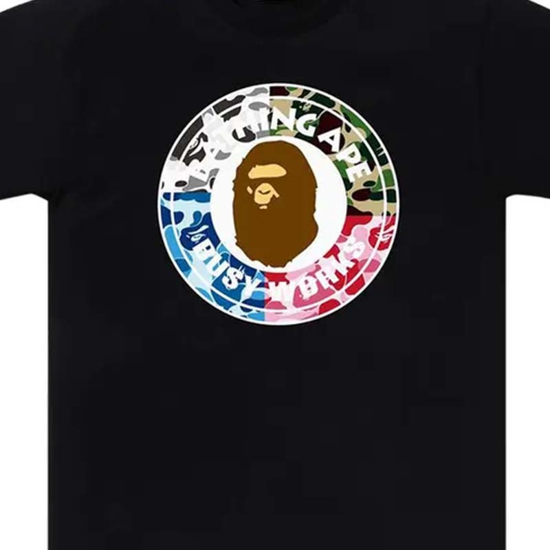 BAPE ABC CAMO CRAZY BUSY WORKS TEE 四色迷彩 猿人 短袖 短T 黑色 RAY-153 [台灣現貨]