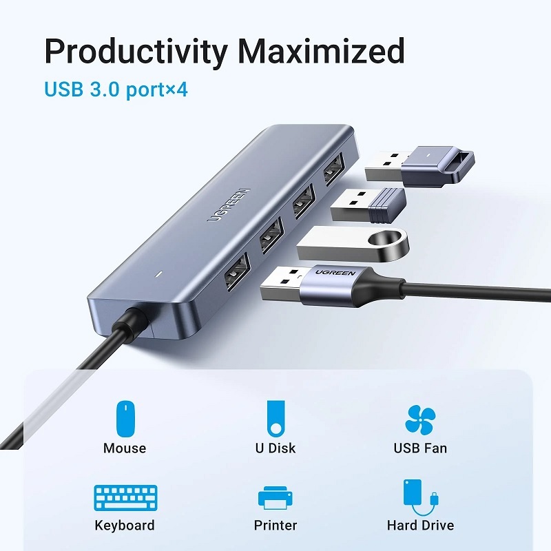 UGREEN USB-C 4 Port USB 3.0 Hub CM219 (70336)