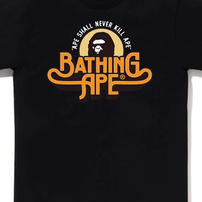 BAPE GENUINE GARMENT LOGO TEE 月亮 猿人 短袖 短T 黑色 RAY-155 [台灣現貨]