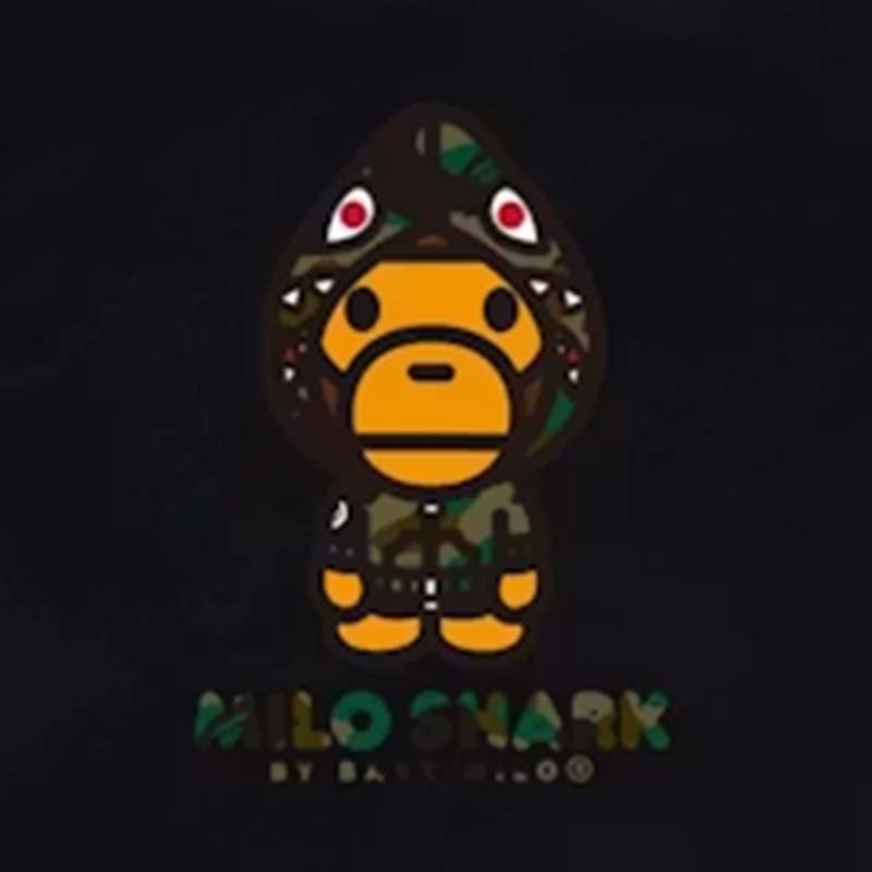 BAPE 1ST CAMO MILO SHARK FZH TEE 鯊魚外套MILO 短袖 短T 黑色 RAY-162 [台灣現貨]