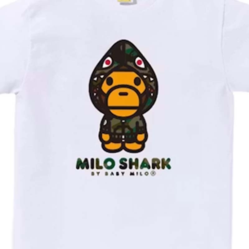 BAPE 1ST CAMO MILO SHARK FZH TEE 鯊魚外套MILO 短袖 短T 白色 RAY-163 [台灣現貨]