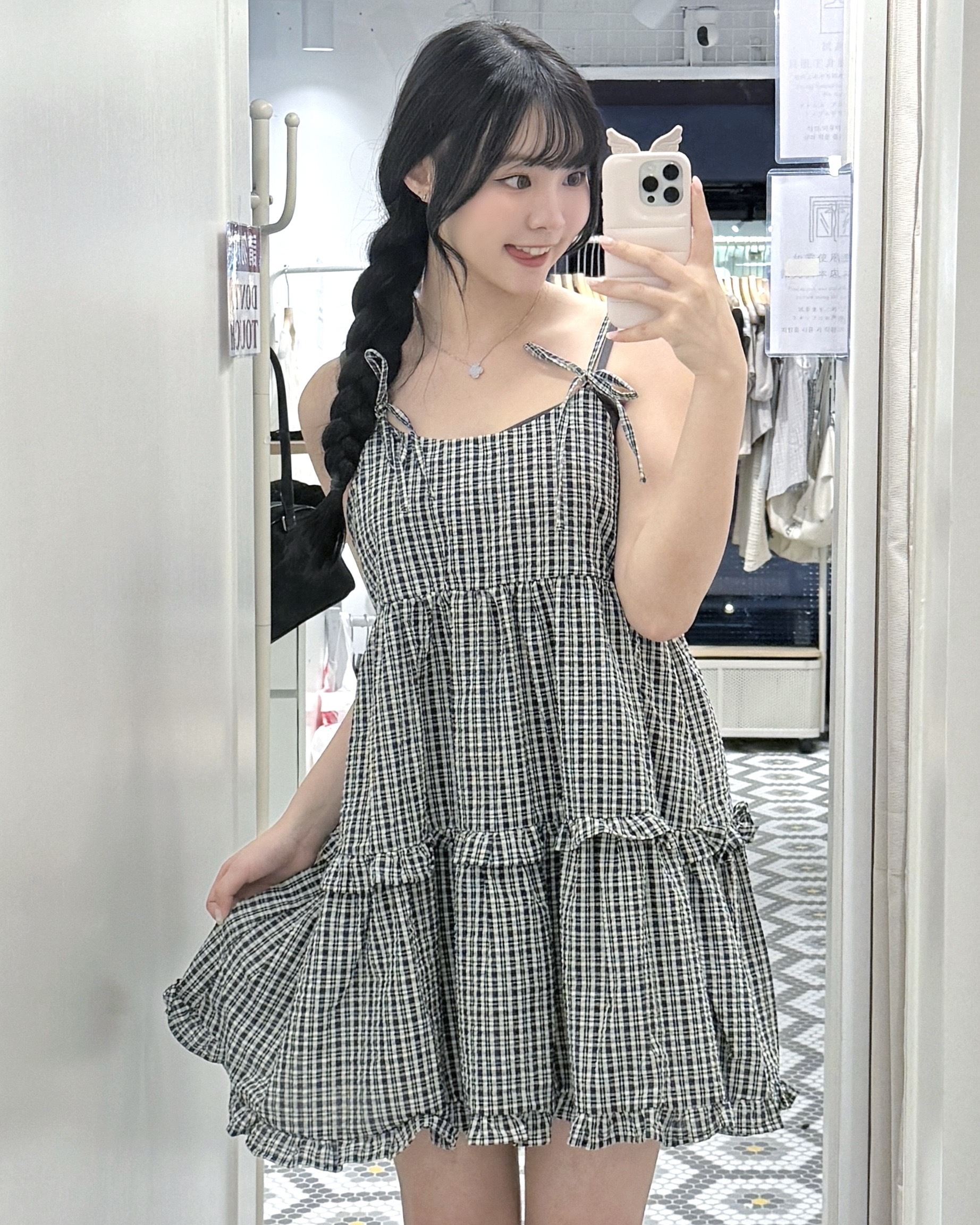 JP1206｜日本直送.ᐟ.ᐟ 可愛女生必入格仔連身蛋糕裙🍰◝♡