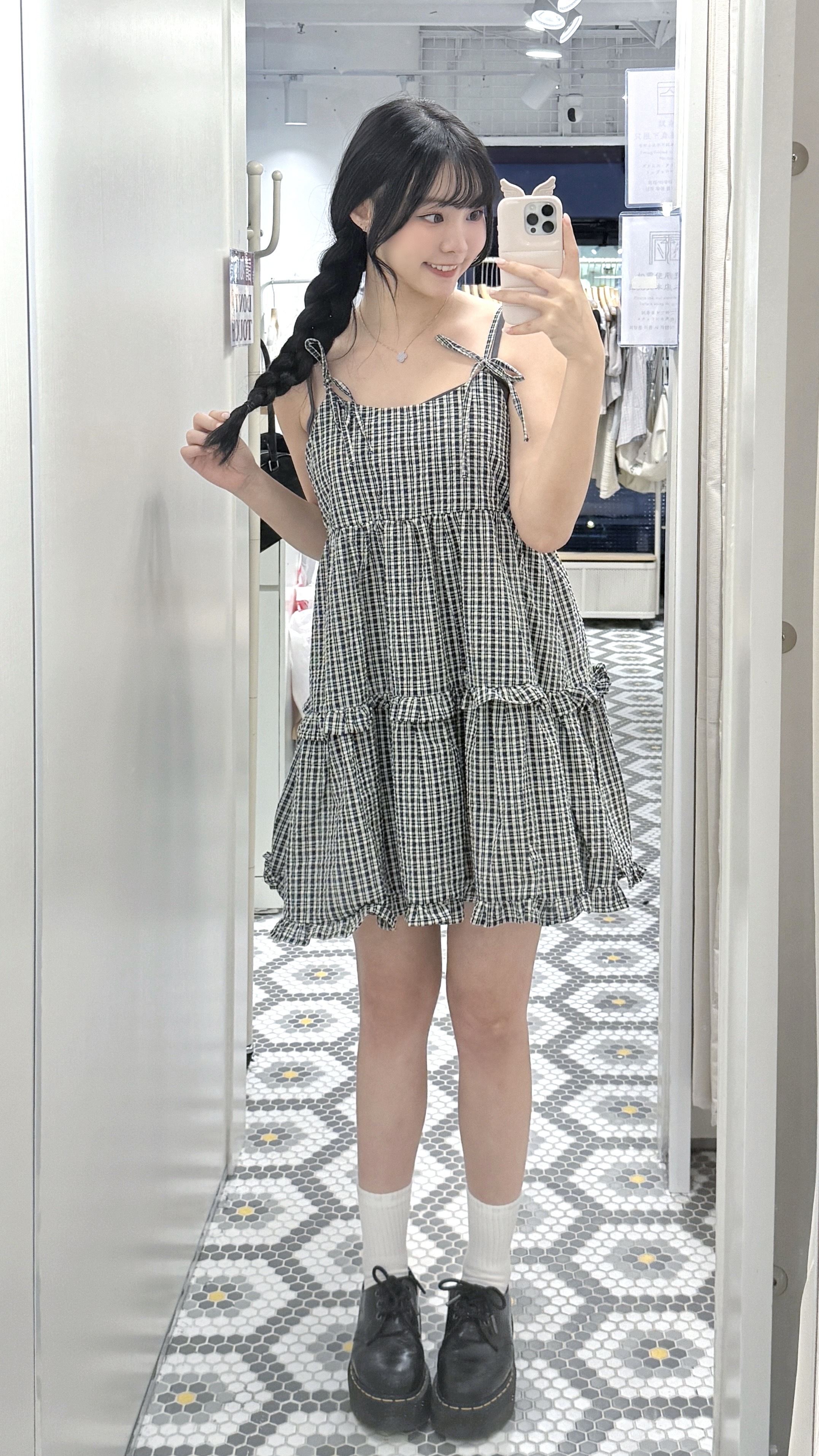 JP1206｜日本直送.ᐟ.ᐟ 可愛女生必入格仔連身蛋糕裙🍰◝♡