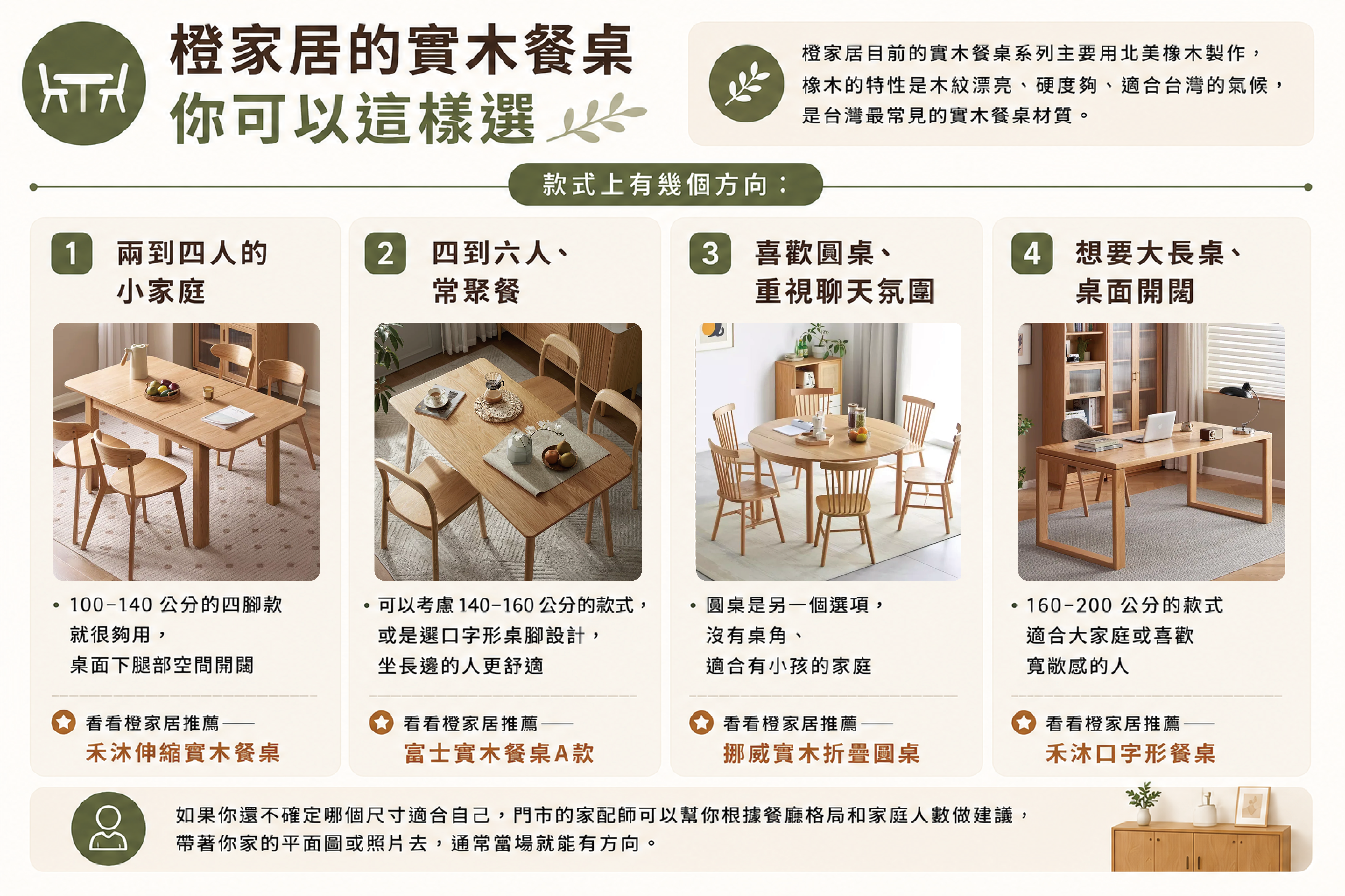 橙家居的實木餐桌你可以這樣選