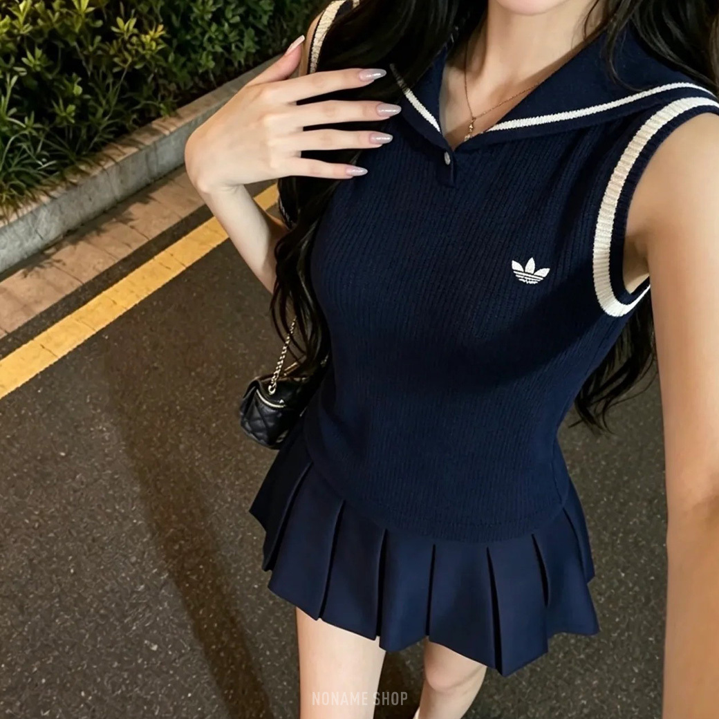 ADIDAS ORIGINALS 三葉草 針織 水手領 翻領 背心 兩色 (女款)