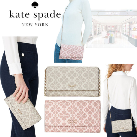 現貨產品 KS#009 KATE SPADE Spade Flower Coated Canvas Chain Clutch