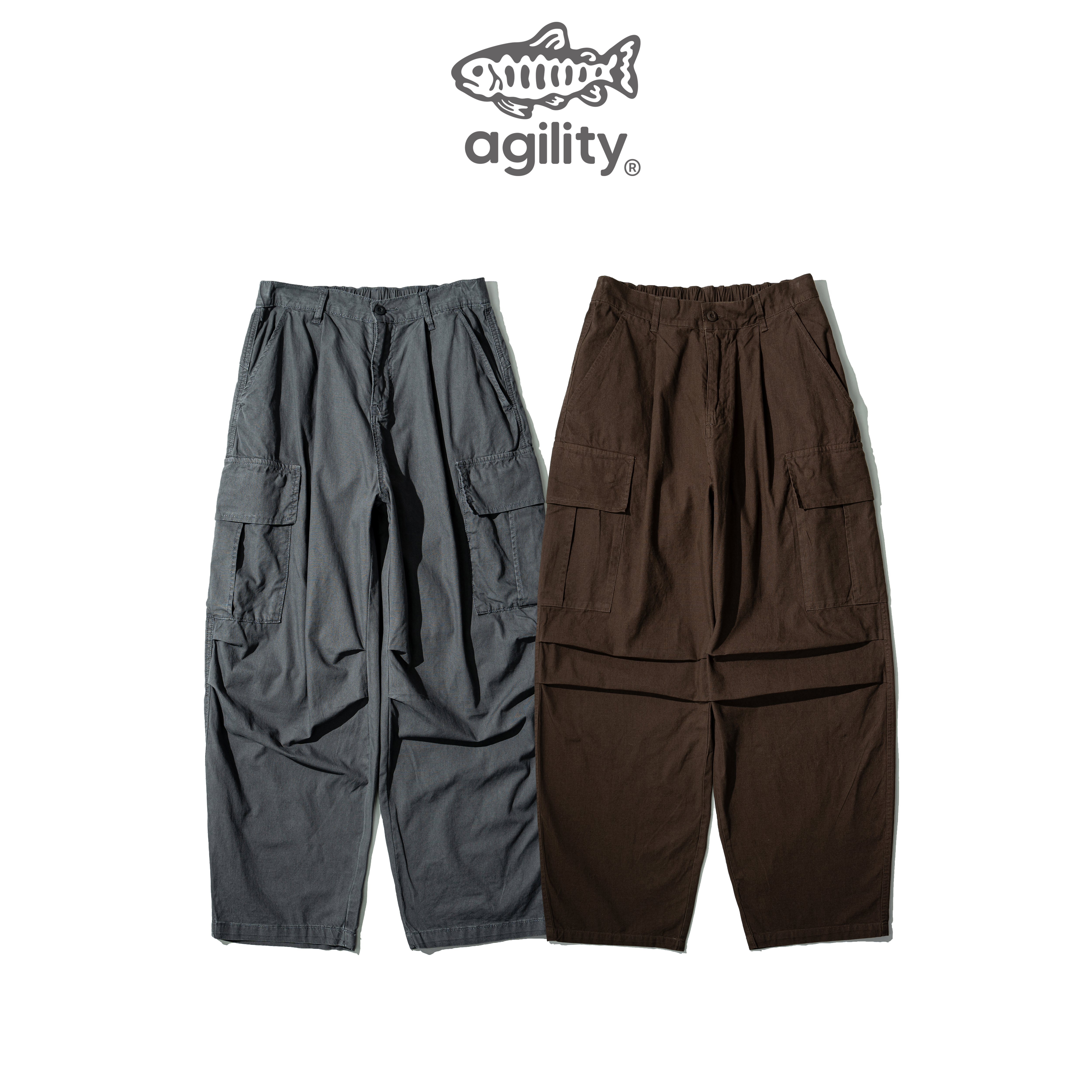 AGILITY Washed Baggy Cargo Pants 水洗 六口袋 軍長褲 [A4W]