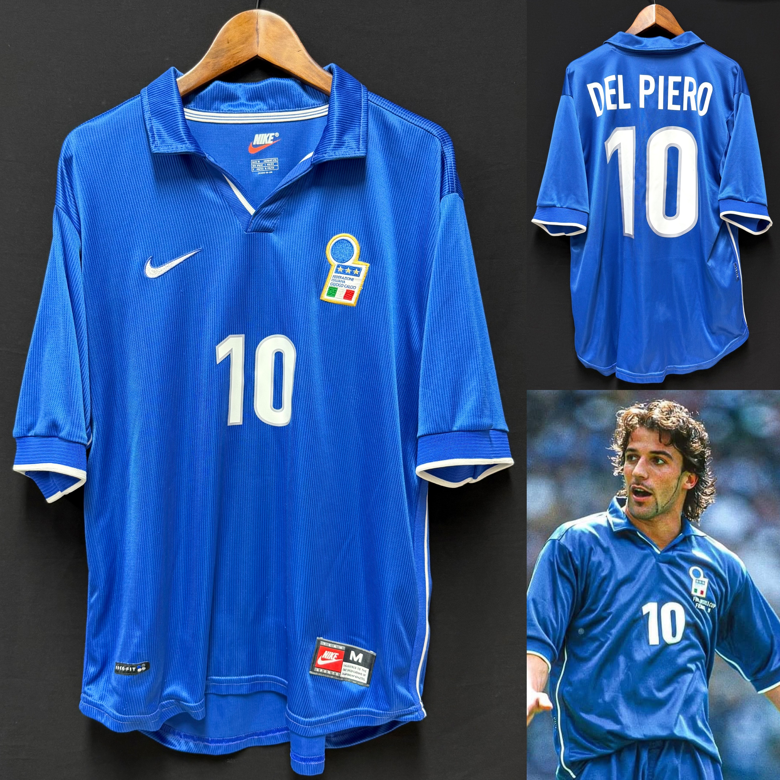 Italy 1998 FIFA World Cup Nike Home Shirt #10 DEL PIERO